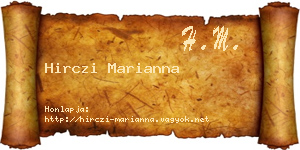 Hirczi Marianna névjegykártya